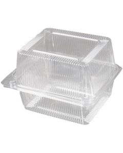 PET Rectangular Clear Croissant Container with Hinged Lid 250 X  Plastic Box 