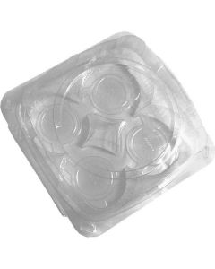 PET Square Clear Muffin Container with Hinged Lid 180 X  Plastic Box 