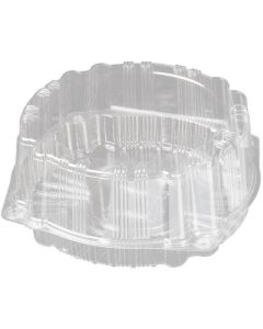 PET Round Clear Cake Container with Hinged Lid 225 X  Plastic Box 