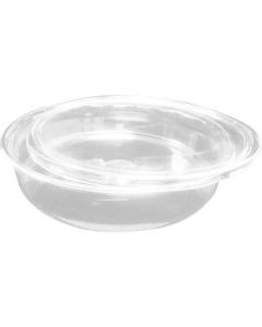 PET Large Smooth Round Clear Tub with Lid 100 X  Plastic Box 