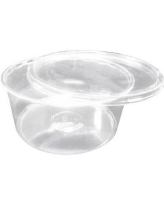 PET General Purpose Round Clear Tub with Lid 240 X  Plastic Box 