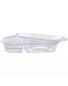 Rectangular Clear 3 Compartments Container with Flat Lid 252 X  Piece 
