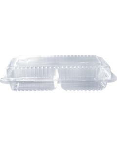 Rectangular Clear 2 Compartments Container with Hinged Lid 300 X  Piece 