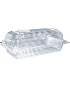 Rectangular Clear Cake Container with Hinged Lid - Medium 600 X  Plastic Box 