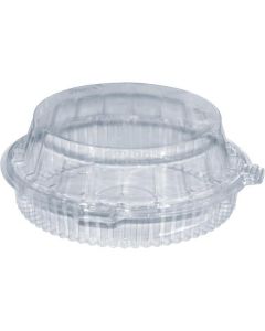 Round Clear Cake Container with Hinged Deep Lid 100 X  Plastic Box 