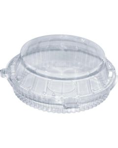 Round Clear Cake Container with Hinged Deep Lid 100 X  Plastic Box 