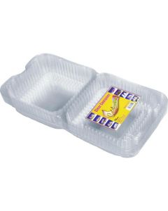 Square Clear Container With Hinged Lid 100 X  Piece 