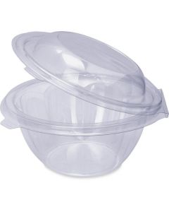 Round Clear Salad Container with Hinged Lid APET 240 X  Plastic Box 