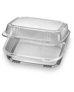 Square Clear Container with Hinged Lid 250 X  Plastic Box 