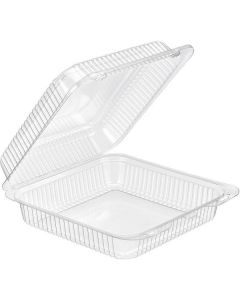 Square Clear Container with Hinged Lid 8 inch 300 X  Piece 