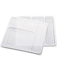 Rectangular 4 Compartments Meal Hips Tray 100 X  Tray 