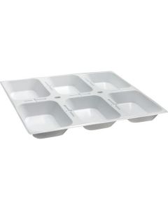 Rectangular White 6 Compartmented Meal Tray with Lid 200 X  Tray 