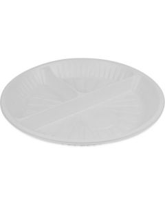 Round White 3 Compartments Plastic Plate 10 inch #26 1000 X  Piece 