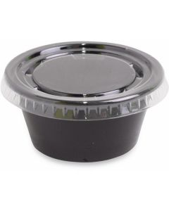 Black Souffle Portion Cup with Lid 2500 X  Piece 