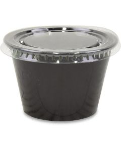 Black Souffle Portion Cup with Lid 2500 X  Piece 