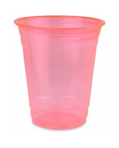 Plastic Cup with Lid PETE - Orange 1000 X  Plastic Cup 