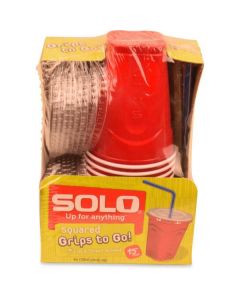 Square Plastic Cup with Lid & Straw 180 X  Plastic Cup 