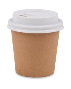 Paper Hot Cup with Lid - Kraft 1000 X  Piece 