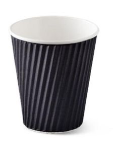 Ripple Wrap Hot Cup with Lid - Black 1000 X  Piece 