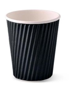 Ripple Wrap Hot Cup with Lid - Black 1000 X  Piece 