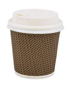 Ripple Wrap Hot Cup with Lid - Checker 1000 X  Piece 