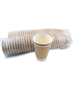 Double Wall Coffee Cup with Lid - Kraft 1000 X  Piece 