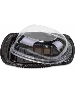 Chicken Roaster Black Base with Clear Lid and Handle 80 X  Plastic Box 