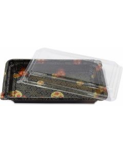 Sushi Container with Printed Base and Clear Lid 300 X  Piece 