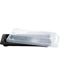 Sushi Container with Black Base and Clear Lid 500 X  Plastic Box 