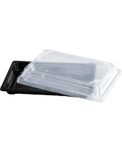 Sushi Container with Black Base and Clear Lid 500 X  Plastic Box 