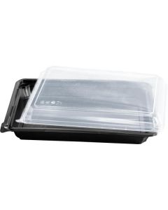 Sushi Container with Black Base and Clear Lid 200 X  Plastic Box 