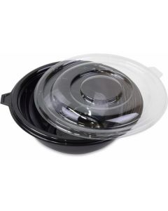 Round Black Salad Bowl with Clear Lid PET 240 X  Piece 