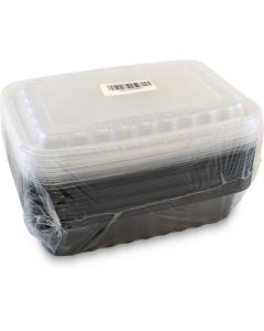 Rectangular Black Container with Transparent Lid 200 X  Piece 