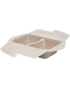 Folding Pulp Rectangular Container with 2 Compartments 150 X  Piece 