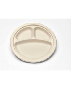 Compostable Round Plate 3 Compartment 500 X  Piece 