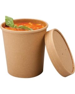 Kraft Souper Cup with Lid 500 X  Piece 