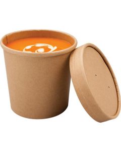 Kraft Souper Cup with Lid 500 X  Piece 