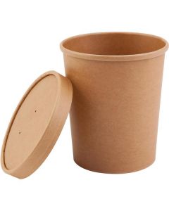 Kraft Souper Cup with Lid 500 X  Piece 