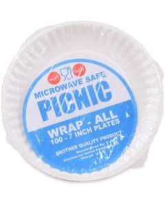 White Uncoated Paper Plates 7 Inch 1200 X  Tray 