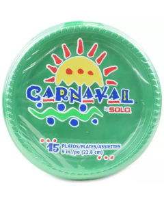 Party Plastic Plate 9 inch - Green 36 X  Tray 