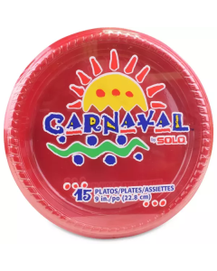 Party Plastic Plate 9 inch - Red 36 X  Tray 