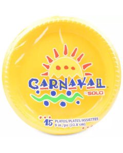 Party Plastic Plate 9 inch - Yellow 36 X  Tray 