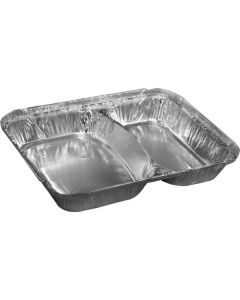 Rectangular 2 Compartments Aluminium Foil Containers With Lid 500 X  Piece 