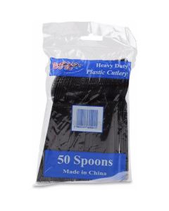 Plastic Spoon - Black 2000 X  Piece 