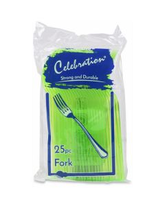 Plastic Fork HD Trans. Green 1000 X  Piece 