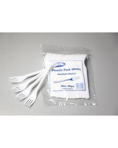 White Plastic Fork Medium #S1312 1000 X  Piece 