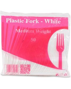 Heavy Duty White Plastic Fork - Medium 2000 X  Piece 