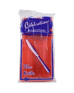 Plastic Knife HD Trans. Red 1000 X  Piece 