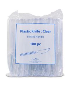 Frosted Handle Plastic Knife - Clear 1000 X  Piece 