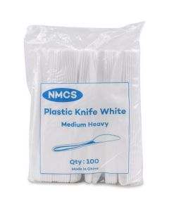 White Plastic Knife Medium HD #S3312 1000 X  Piece 